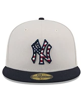 New Era Men's Khaki/Black York Yankees 2024 Fourth of July 59FIFTY Fitted Hat