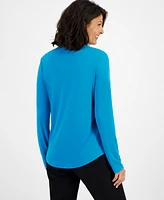 I.n.c. International Concepts Women's Zip-Pocket Blouse, Created for Macy's