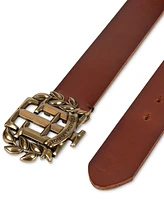 Tommy Hilfiger Men's Th Logo Plaque Belt