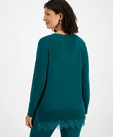 I.n.c. International Concepts Women's Lace-Trim Tunic Sweater, Created for Macy's