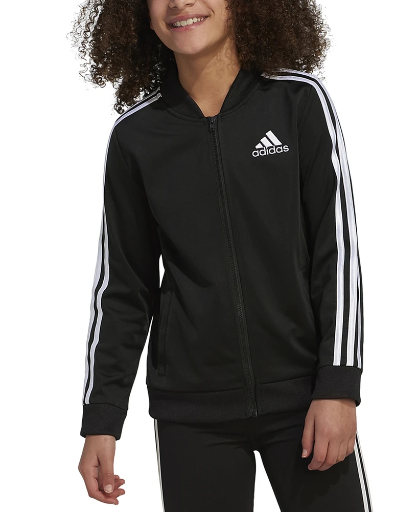 adidas Big Girls Zip Front Tricot Bomber Jacket, Extended Sizes