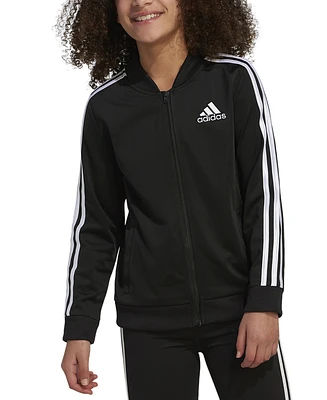 adidas Big Girls Zip Front Tricot Bomber Jacket