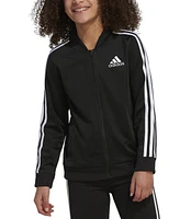 adidas Big Girls Zip Front Tricot Bomber Jacket, Extended Sizes