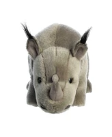 Aurora Medium Rhinoceros Miyoni Realistic Plush Toy Gray 10"