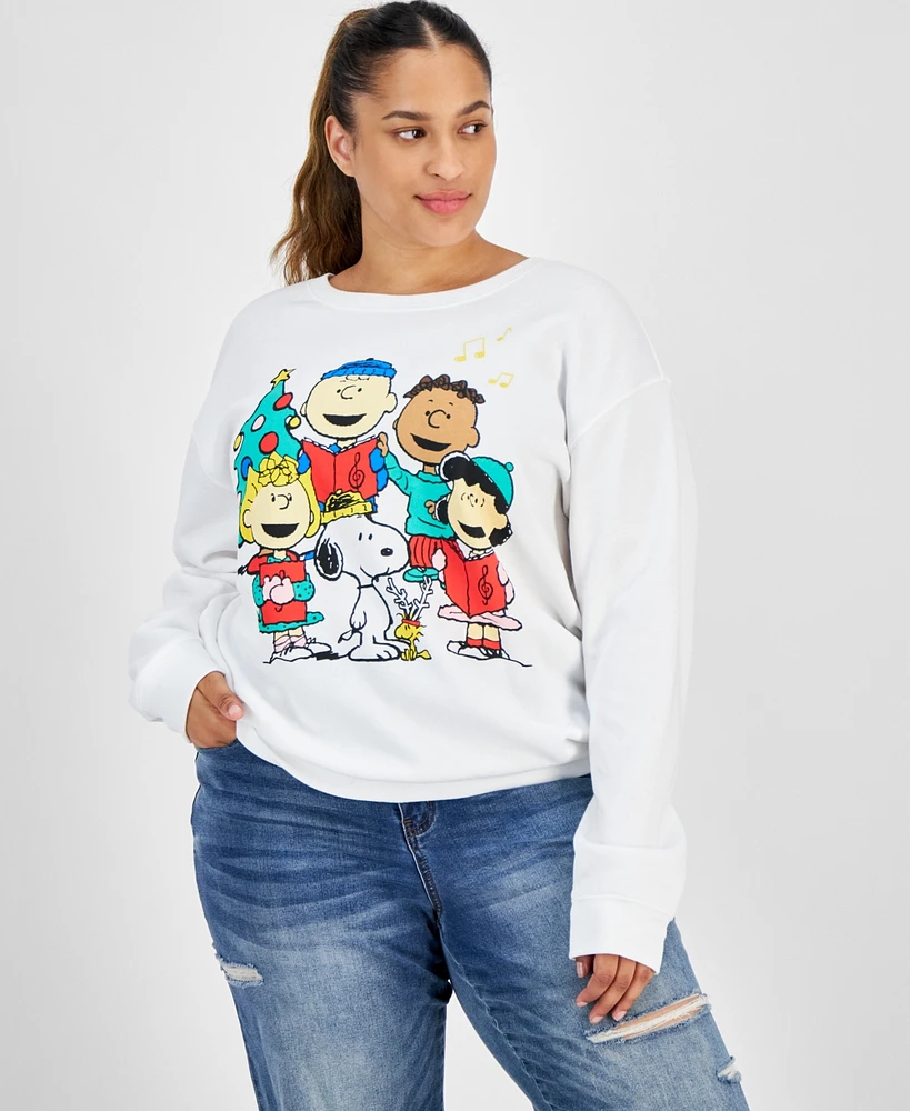 Love Tribe Trendy Plus Peanuts Graphic Holiday Sweatshirt