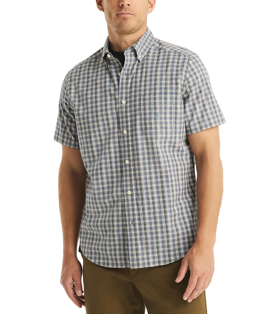 Nautica Men's Classic-Fit Stretch Plaid Button-Down Oxford Shirt