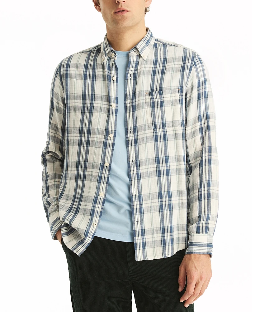 Nautica Men's Classic-Fit Plaid Button-Down Twill Shirt