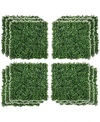 Simplie Fun Thick & Realistic Artificial Grass Panel Fence for Privacy and Decor