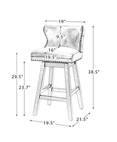Hulala Home Jordan Classic Tufted Swivel Bar & Counter Stool (Set of 2)