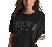 Dkny Sport Women's Varsity Satin Logo T-Shirt