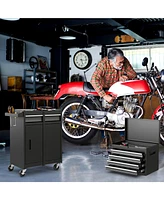 2-in-1 Tool Chest and Cabinet with 5 Sliding Drawers Versatile Storage Solution for Tools Equipment