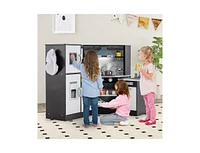 Slickblue Kids Corner Pretend Kitchen Playset with Separated Washing Basin