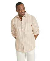 Johnny Bigg Men's Stripe Relaxed Fit Linen Shirt