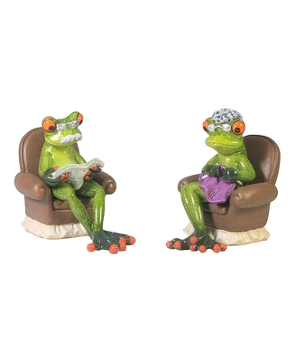 Fc Design 5.25"W 2-pc Frog Grandparrents Figurine Set Decoration Home Decor Perfect Gift for House Warming, Holidays and Birthdays