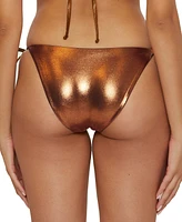 Becca Women's Liquid Metal Tied-Side Bikini Bottoms