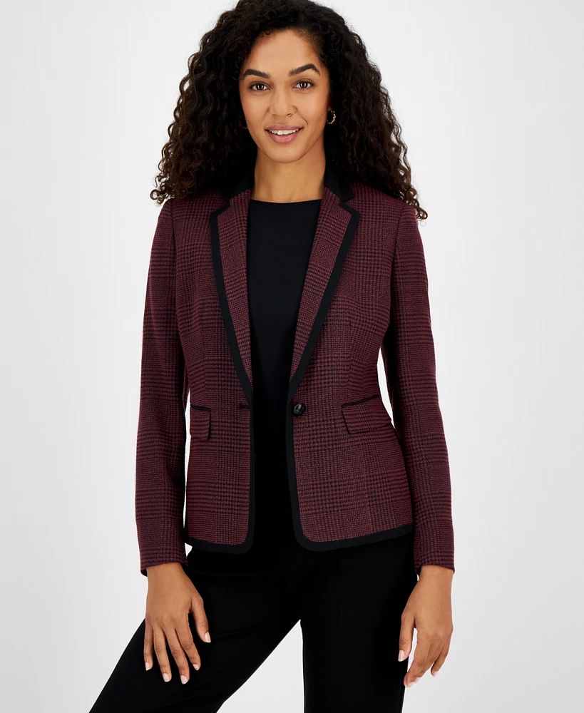 Kasper Women's Framed Plaid Jacket