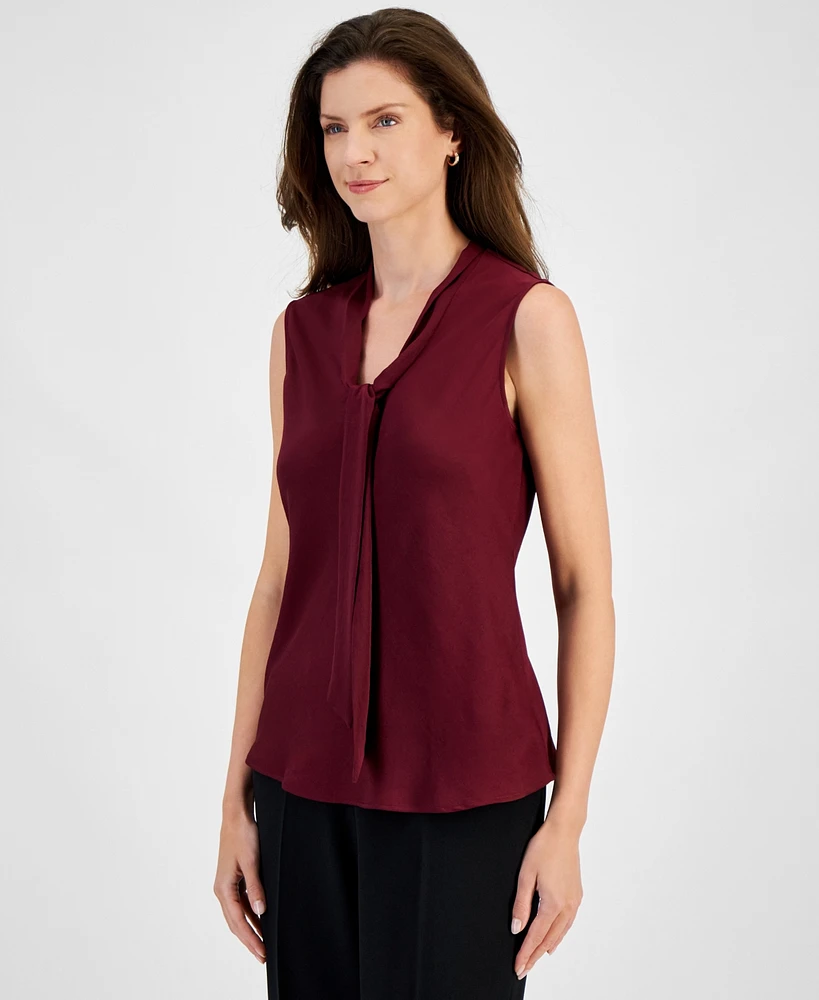 Kasper Women's Tie-Neck Sleeveless Top