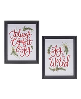 Slickblue Framed Holiday Sentiment Sign (Set of 2)