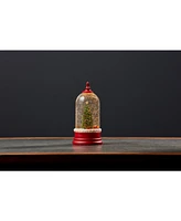 Slickblue Led Snow Globe Bell Jar With Christmas Tree Scene 10.5"h