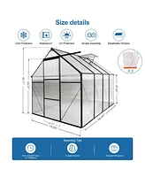 Mondawe 6x8 Ft Polycarbonate Greenhouse Raised Base and Anchor Aluminum