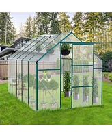 Mondawe 6X10FT Polycarbonate Greenhouse Raised Base and Anchor Aluminum