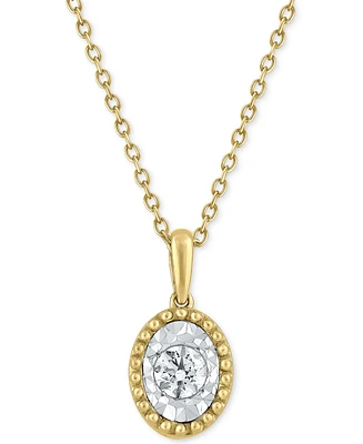 Diamond Bead Frame 16" Pendant Necklace (1/4 ct. t.w.) in 14k Two-Tone Gold