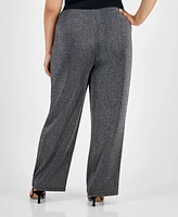 Jm Collection Plus Pull-On Metallic Pants, Created for Macy's