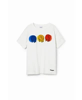 Desigual Boys Boys's Smiley Originals patch T-shirt