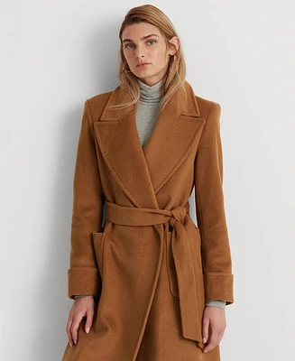 Lauren Ralph Women's Wool-Blend Belted Wrap Coat