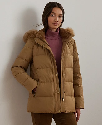 Lauren Ralph Women's Faux-Fur Hooded Puffer Coat
