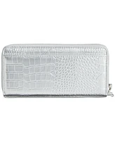 I.n.c. International Concepts Boxed Hazel Zip-Around Metallic Croc-Embossed Wristlet, Created for Macy's