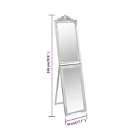 vidaXL Free-Standing Mirror Silver 17.7"x70.9"