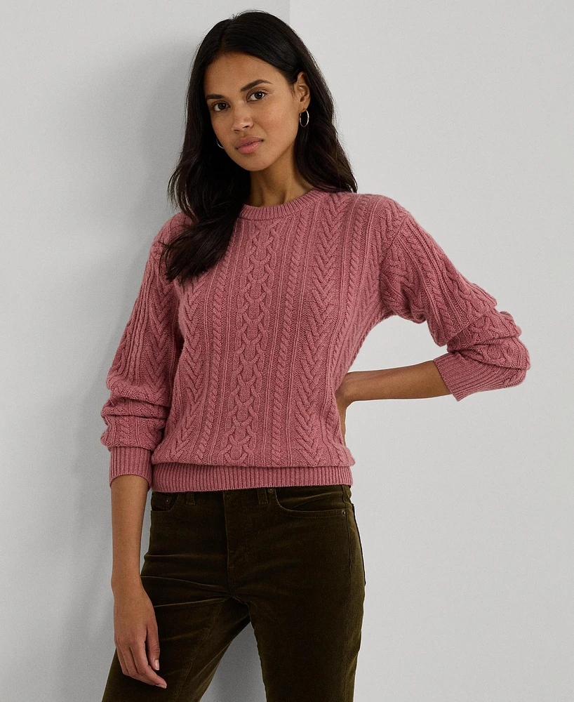 Lauren Ralph Women's Cable-Knit Crewneck Sweater