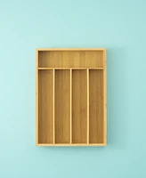 JoyJolt Bamboo 5 Slot Drawer Organizer for Kitchen Utensils