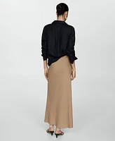 Mango Women's Long Linen Skirt