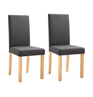 vidaXL Dining Chairs pcs Dark Gray Fabric