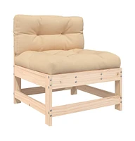 vidaXL Middle Sofa with Cushions Solid Wood Pine