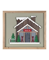 Slickblue Framed Ski Lodge Wall Art (Set of 4)