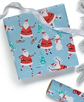 Holiday Lane Blue & Red Snowman Santa Wrapping Paper, Created for Macy's