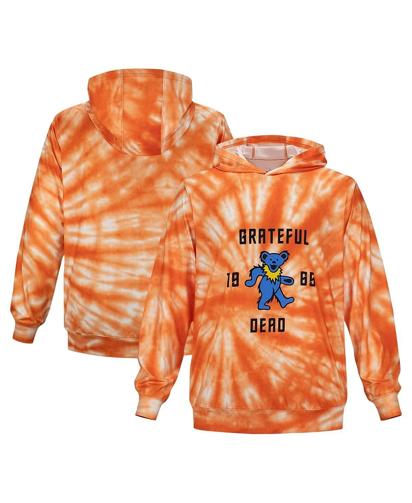 Section 119 Men's and Women's Orange the Grateful Dead Blue Bear Tie-Dye Pullover Hoodie