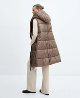 Mango Women's Long Quilted Vest