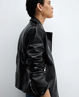 Mango Women's Faux-Leather Biker Jacket