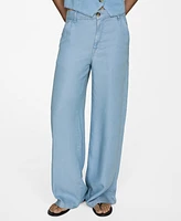 Mango Women's Wide Leg Lyocell Pants