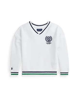 Polo Ralph Lauren Toddler and Little Girls Us Open Crest Cotton Fleece Sweatshirt