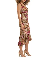 Siena Women's Sleeveless Printed-Mesh Midi Dress