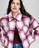 And Now This Women's Plaid Drop-Shoulder Jacket, Created for Macy's