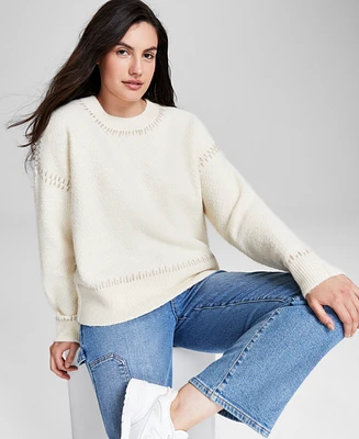 And Now This Women's Whipstitch Crewneck Sweater, Created for Macy's