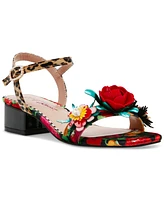 Betsey Johnson Women's Charrly Two-Piece Block-Heel Floral Sandals