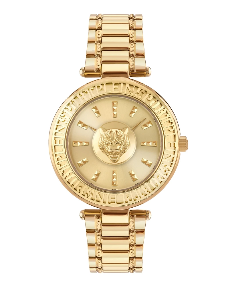 Plein Sport Women's Opium 2 Hand Quartz Ip Yellow Gold Bracelet 38mm