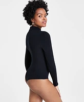 Bar Iii Women's Mock Neck Long-Sleeve Jersey Bodysuit, Created for Macy's